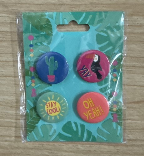 Tesco button pin badges pack - button, 4