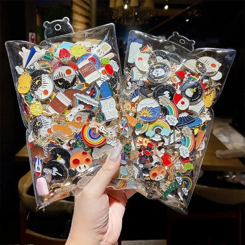 100pcs random enamel pin - 10-100pcs,