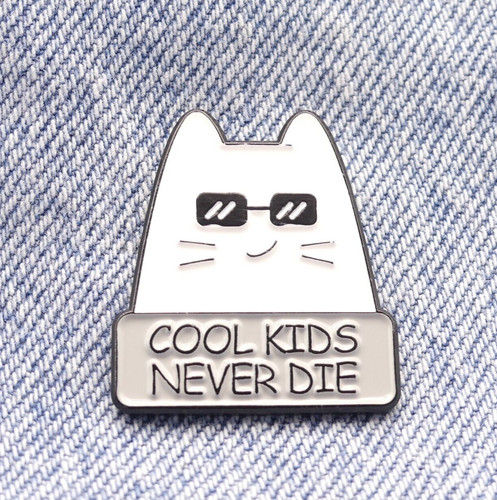 Funny cat enamel pin badge - enamel,