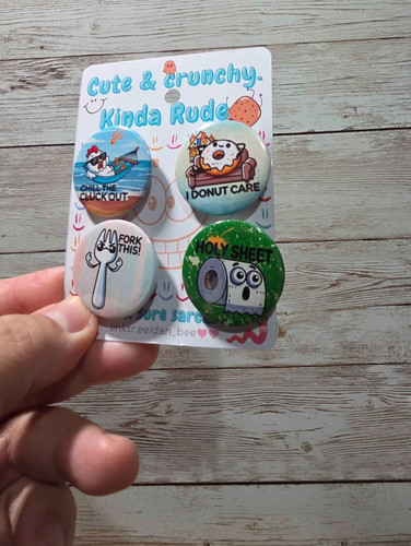 Cute novelty pin - novelty, badges,