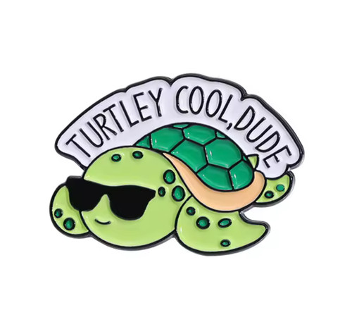 Turtley cool dude turtle - turtley, pin
